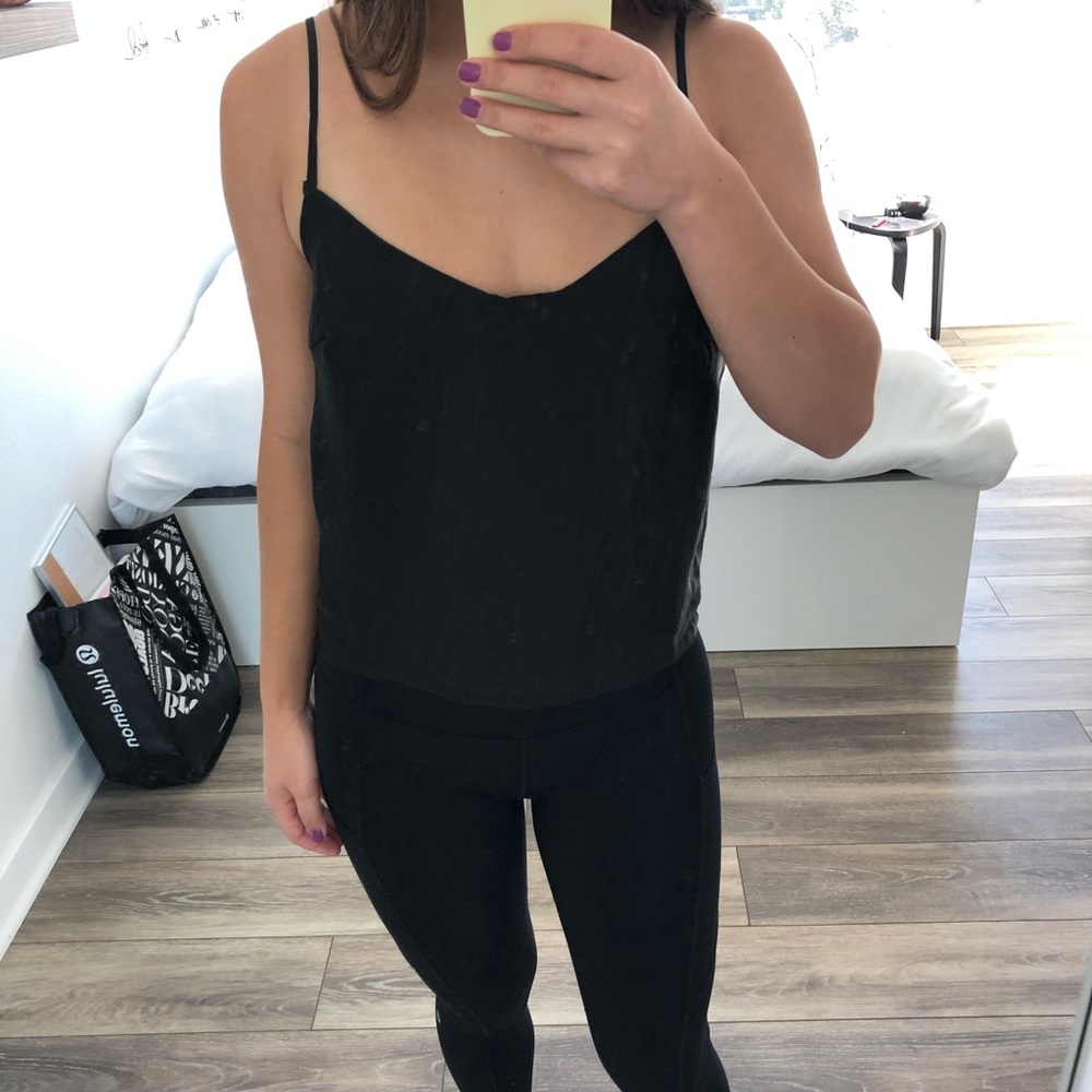UO satin cowl back tank